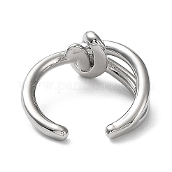 Anneaux de manchette ouverts avec nœud en laiton plaqué en rack pour femmes&nbsp;RJEW-Q777-02P