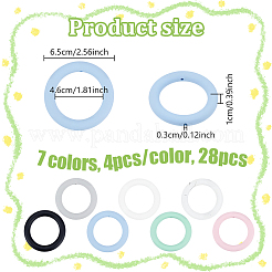 28 шт. 7-х цветные кольцевые силиконовые фокусные бусины SIL-NB0001-51