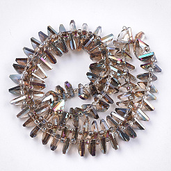 電気メッキガラスビーズセット  多面カット  ファン  カラフル  10x12.5x4mm  穴：1mm  約90個/連  19.2インチ&nbsp;EGLA-S176-05B-B03