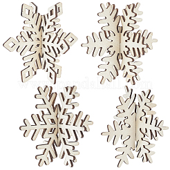 4 стиль рождественская тема необработанные деревянные сплошные витринные украшения&nbsp;DJEW-WH20002-21C