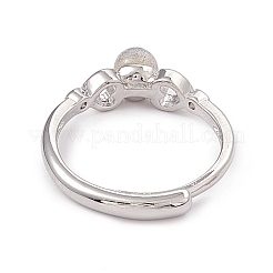 Регулируемые кольца с натуральным лабрадором в форме сердца RJEW-G273-13P-01