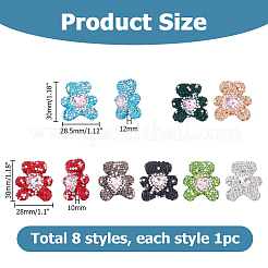8 Stück 8 Stile Strass-Pavé-Perlen&nbsp;RB-HS0001-01