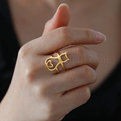 Кольцо-манжета с открытым креплением из нержавеющей стали 304 RJEW-F149-02G