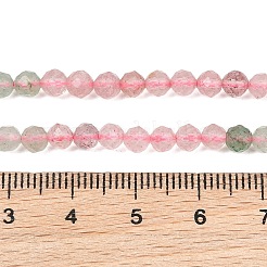 Perles de quartz fraise naturel rouge et vert à dégradé de couleurs&nbsp;GG-NH0007-D02-01