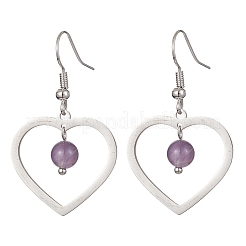 Серьги из натурального смешанного драгоценного камня EJEW-JE05478