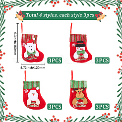 12 stücke 4 arten tuch weihnachten strumpf geschenk tasche anhänger dekoration&nbsp;FIND-SP0020-60D