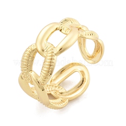 Латунные кольца-манжеты в форме цепочки для женщин RJEW-B119-11G