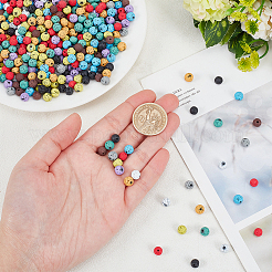 10 нитка 10-х цветных синтетических и натуральных бусин из лавового камня G-OC0005-04