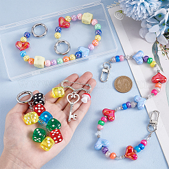 2 шт. круглые акриловые бусины в форме сердца&nbsp;HJEW-PH02201