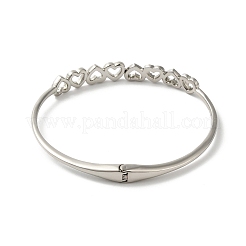 Bracelets à charnière creux multi-cœurs en laiton plaqué or micro pavé de zircones cubiques transparentes&nbsp;BJEW-H616-03P