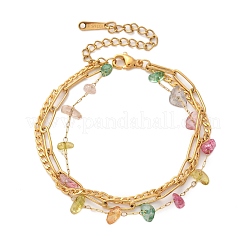 Многорядные браслеты из нержавеющей стали BJEW-D303-02G