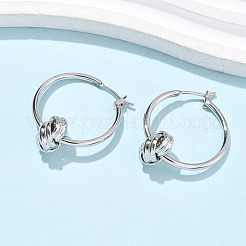 Латунные серьги-кольца для женщин EJEW-L297-01A-P