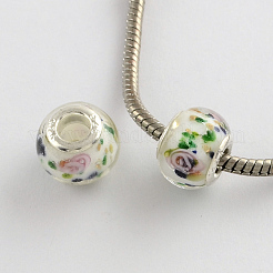 Rondelle Lampwork большого отверстия европейские шарики LPDL-R003-04