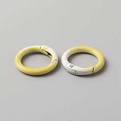グラデーションカラー亜鉛合金スプリングゲートリング  ツートン  丸いリング  きいろ  24.5x3.5~4.5mm&nbsp;PALLOY-WH0001-82A