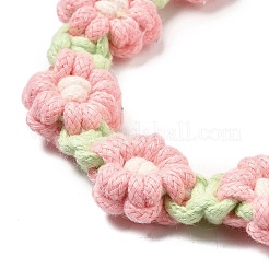 Ceinture en coton tricotée à motif marguerite de style bohème&nbsp;AJEW-G066-01A