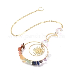 Подвесные ловцы солнца на стекле луны и солнца&nbsp;HJEW-I011-01G