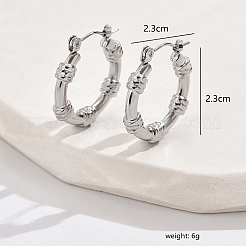 304ステンレススチールフープピアス  リング  ステンレス鋼色  23x23mm&nbsp;FD1814-2