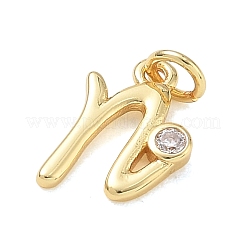 Messing micro pave klar zirkonia charme&nbsp;KK-D289-66G-N