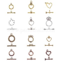 Сплавочные застежка тоггл тибетского стиля TIBE-PH0004-04-WH