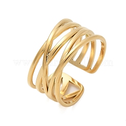 Многослойные открытые манжетные кольца из нержавеющей стали 304 RJEW-Z077-01G-04