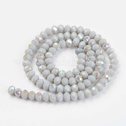 Chapelets de perles en verre opaque de couleur unie&nbsp;EGLA-A034-P6mm-L16