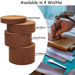 Плоский шнур из воловьей кожи длиной 2 м. AJEW-WH0479-73F-02