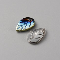 ガラスチャーム  葉  ミックスカラー  17.5x11x3mm  穴：1~1.2mm&nbsp;FIND-CJC0009-31