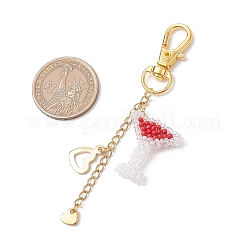 Decorazioni pendenti con perline di semi di calici da vino&nbsp;HJEW-MZ00181