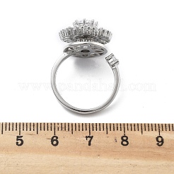 Плоские круглые вращающиеся открытые манжетные кольца для женщин RJEW-S402-08P