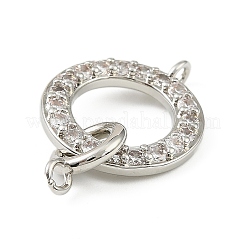 Подвески-соединители из латунных микрофибрилл с прозрачными кубическими циркониями&nbsp;KK-H527-25P