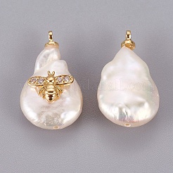 Pendenti con perle d'acqua dolce coltivate naturali&nbsp;LS-PEAR-F008-37G