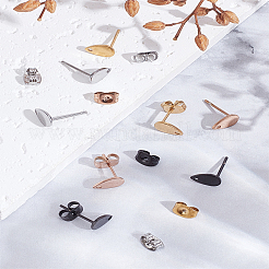 8 шт. 4-цветное ионное покрытие (IP) 304 нержавеющая сталь серьги-гвоздики фурнитура&nbsp;STAS-LP0001-80