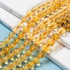 Природный цитрин бисер нитей&nbsp;G-E326-8mm-01