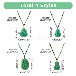 4 шт. 4 стиля стеклянных подвесок ожерелья NJEW-OC0001-04A