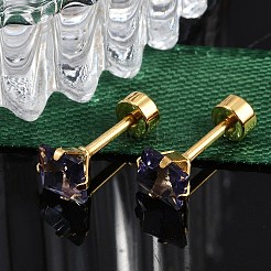 Квадратные стеклянные беруши EJEW-H105-24G-C