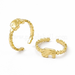 Anillo de puño de elefante de acero inoxidable 304 con revestimiento iónico (IP) para mujer&nbsp;RJEW-C060-22G