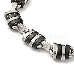 Zweifarbiges 201 Edelstahl-Gliederarmband mit ovalen Gliedern&nbsp;BJEW-B078-22BP