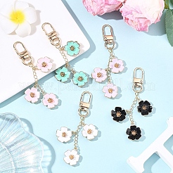 5 стиль подвесных украшений из цветочного сплава и эмали&nbsp;HJEW-YW00305