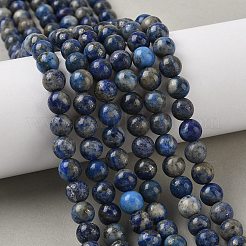 Нитки бусины из натурального ляписа-лазури&nbsp;G-A163-07-8mm