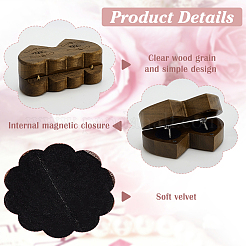 1 шт. Деревянное кольцо ко Дню святого Валентина магнитные подарочные футляры&nbsp;CON-PH0003-14