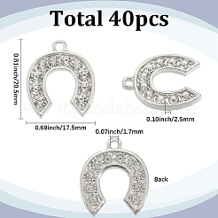 Подвески со стразами из сплава 40 шт.&nbsp;ALRI-SC0001-58P