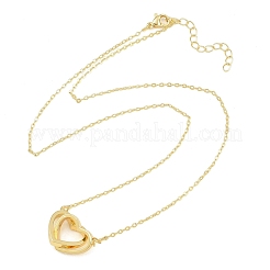 Collane con ciondolo a forma di cuore in ottone per coppie&nbsp;KK-CBA4547-07G