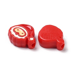 Thème décorations de Noël perle acrylique opaque avec émail&nbsp;OACR-Z021-01D