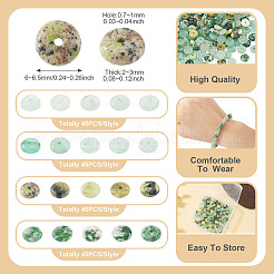 180 Stück 4 Stile natürliche Serpentin Jade & grüner Aventurin & grüner Fleck Jaspis Perlen&nbsp;G-TA0003-08B