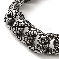 304 нержавеющая сталь череп кубинские звенья цепи браслеты для женщин мужчин&nbsp;BJEW-Q341-05C-AS