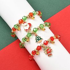 Браслеты из пластика и стеклянных бусин ccb&nbsp;BJEW-FS00029