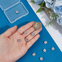 10 Stück Messing Pavé klar Zirkonia Verbinder Charms&nbsp;KK-BC0015-61B-P