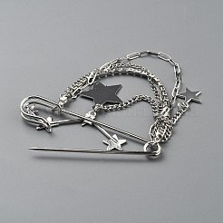 Звездный сплав горный хрусталь кисточка цепочка броши для одежды&nbsp;JEWB-WH0045-18B-P