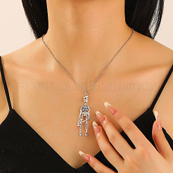 Ожерелья из сплава с подвеской в виде скелета и черепа в стиле панк&nbsp;WH-WGF5A97-01