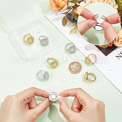 Kit para hacer anillos de puño abierto de acero inoxidable 304 con cúpula en blanco&nbsp;DIY-UN0055-83